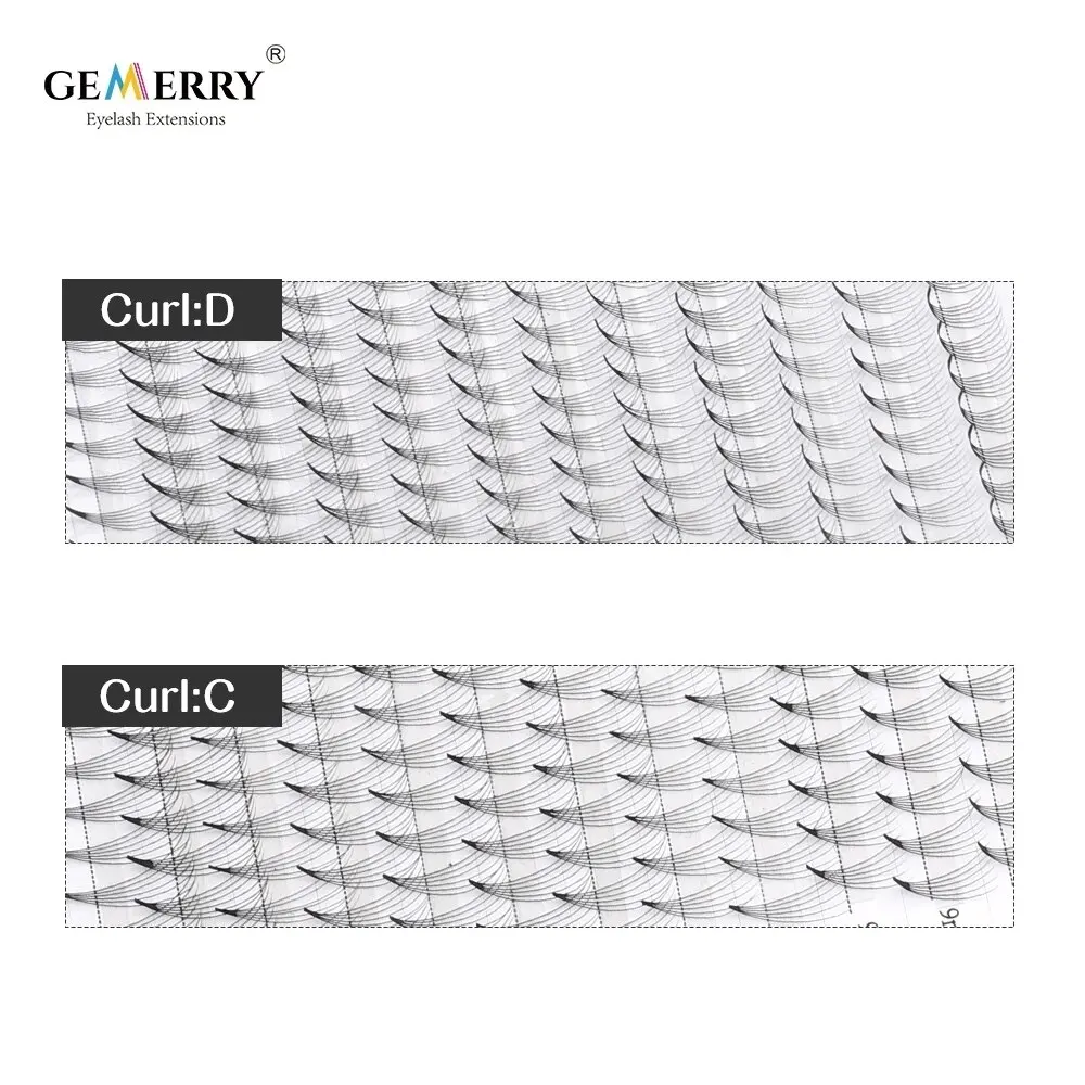 Gemerry Premade Volume Fans Lashes 3D/5D/6D/10D/16D Short Stem Eyelash Extensions Bunches Russian Volume Fake Eyelashes Clust