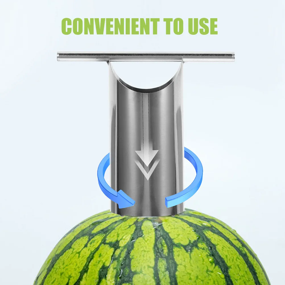 1Set Stainless Steel Watermelon Puncher Manual Melon Opener Fruit Corer Tool Watermelon Melon Punching Tool Kitchen