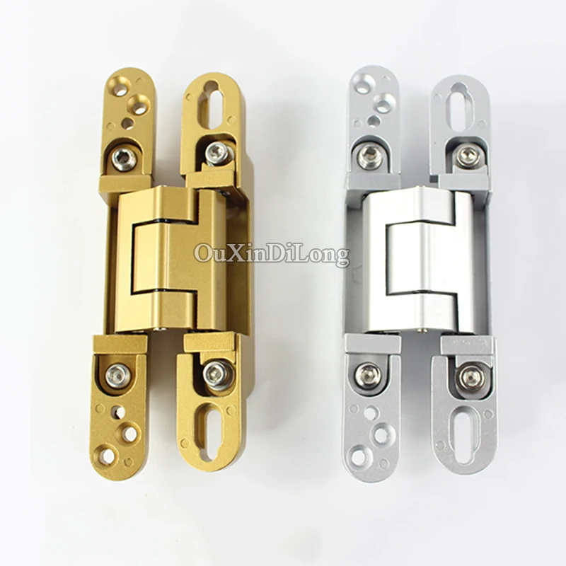 New 2PCS Adjustable Invisible Hidden Thin Door Hinge Heavy Cross Concealed Folding Door Hinge Caravan Worktops DIY Project Hinge