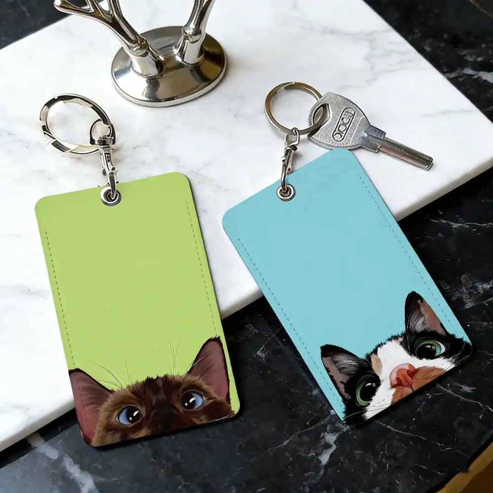 Funny Cat   Community Access Card Holder Elevator Card Sensor Drop Card Protector Keychain