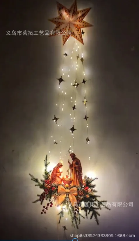 Bethlehem Star Of Faith Lighted Nativity Wall Decor Christmas Decor，Magical Indoor Holiday Atmosphere,3d Christmas Wall Display