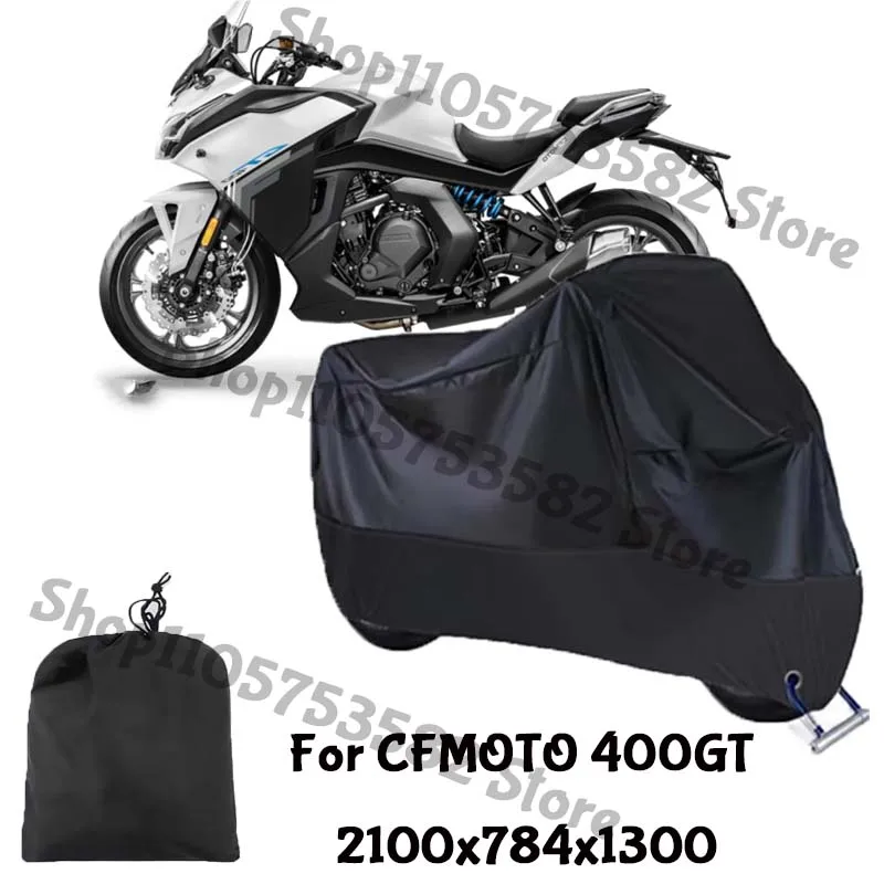 Motorcycle Full Covers For CFMOTO 400GT Car Outdoors Sun Protection Dust No Ear Thickened Oxford Clothcover Accessories
