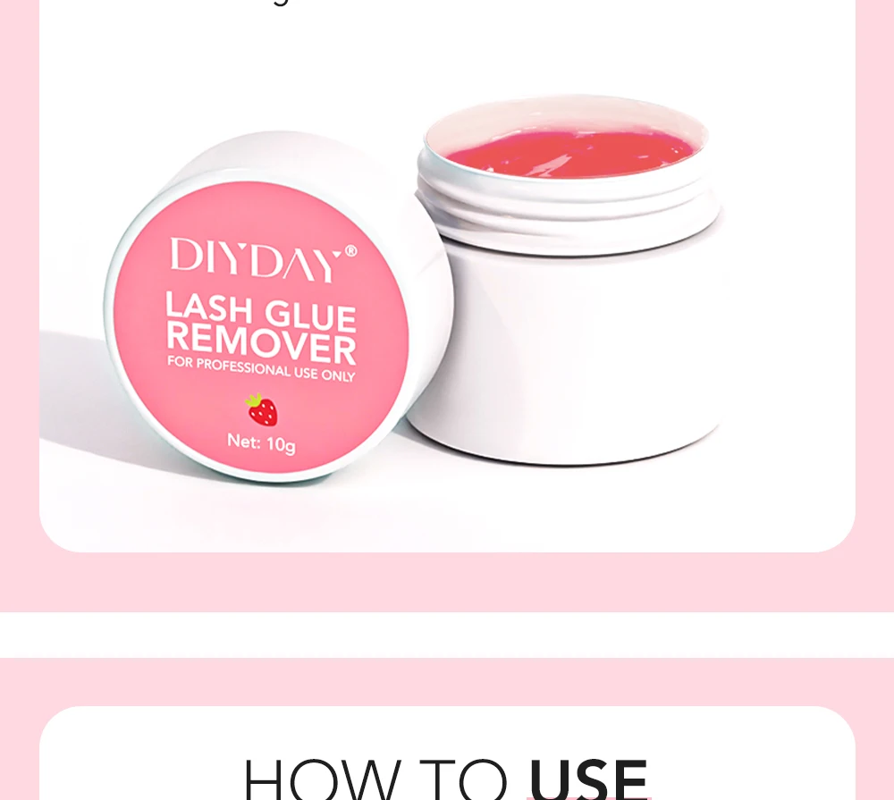 DIYDAY Eyelash Glue Remover No Irritation Ultra-Fast Cleaning Lash Cream Safe for Sensitive Eyes Easy Removal for False Lashes