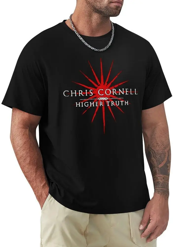 Chris Music Cornell Men's T-Shirt Casual Crewneck Classic Fashion Top Classic Short Sleeve Shirt