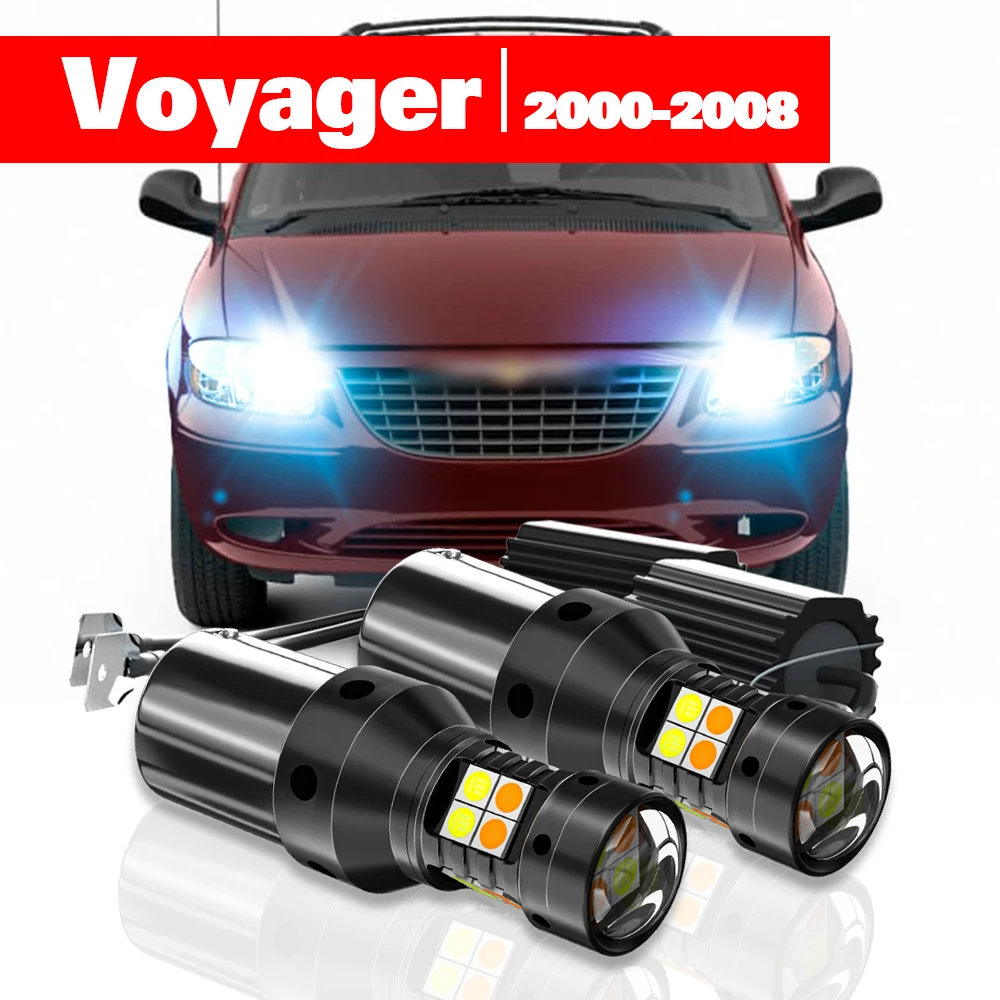 For Chrysler Voyager 2000-2008 2pcs LED Dual Mode Turn Signal+Daytime Running Light DRL 2003 2004 2005 2006 2007 Accessories