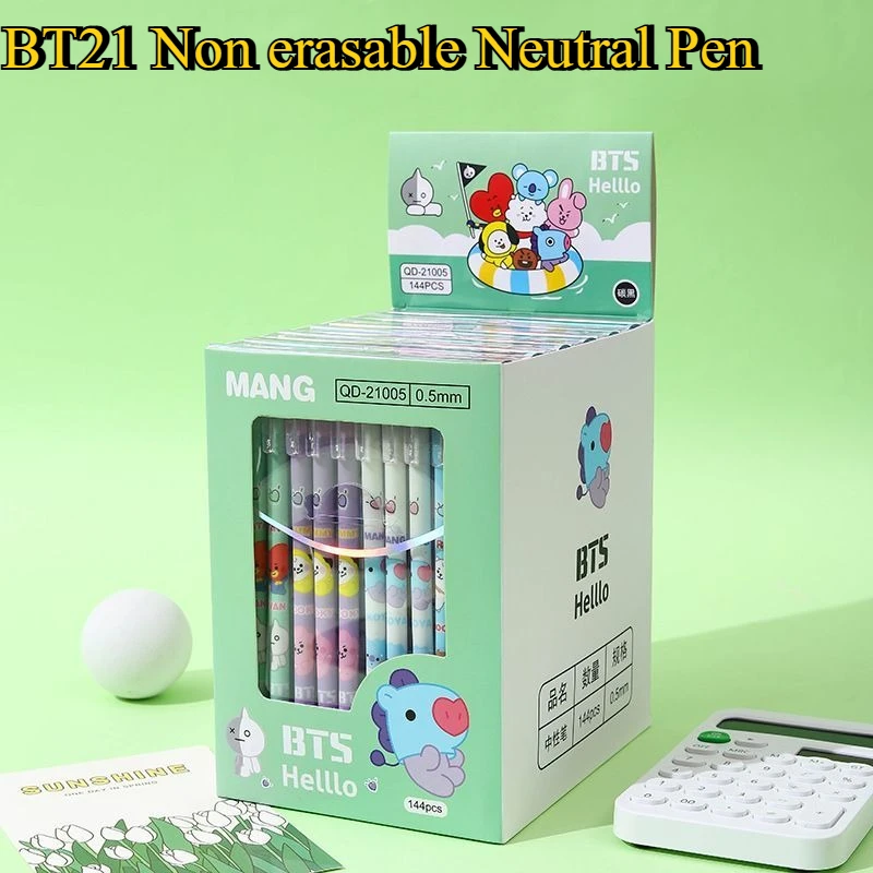 Image of Kreativer Cartoon BTS Neutraler Gerader Stift für Schüler, Niedlicher Wasserstift, Büro-Signaturstift, Hochwertig und Praktisch, Festtagsgeschenk