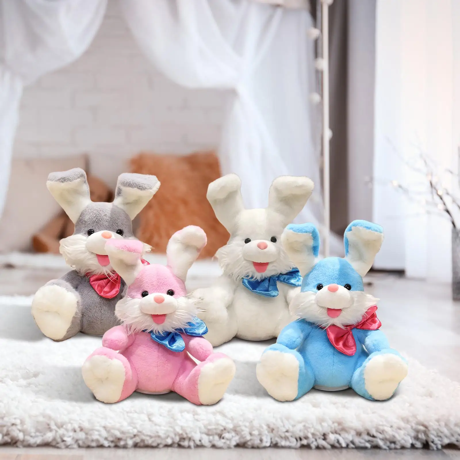 ดนตรีตุ๊กตาสัตว์พร้อมหูขยับ, การ์ตูนกระต่ายอีสเตอร์ตกแต่ง, สัตว์เลี้ยงอิเล็กทรอนิกส์ของเล่นตุ๊กตากระต่ายสําหรับเด็ก
