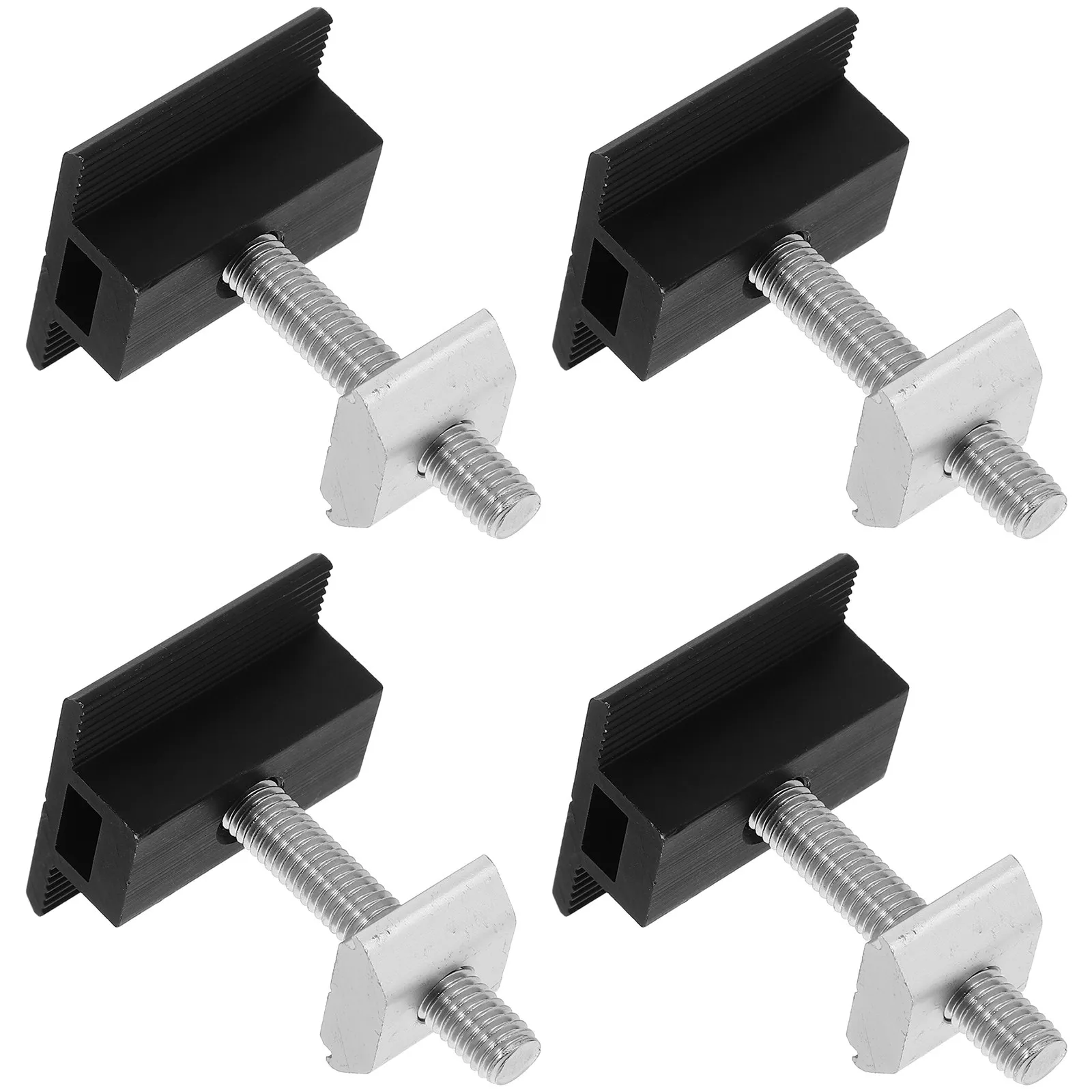 4Pcs Solar Panel Middle Clamps Heavy-Duty Aluminum Alloy Rustproof Glossy Surface Easy Install with M8 Screws for Solar Roof