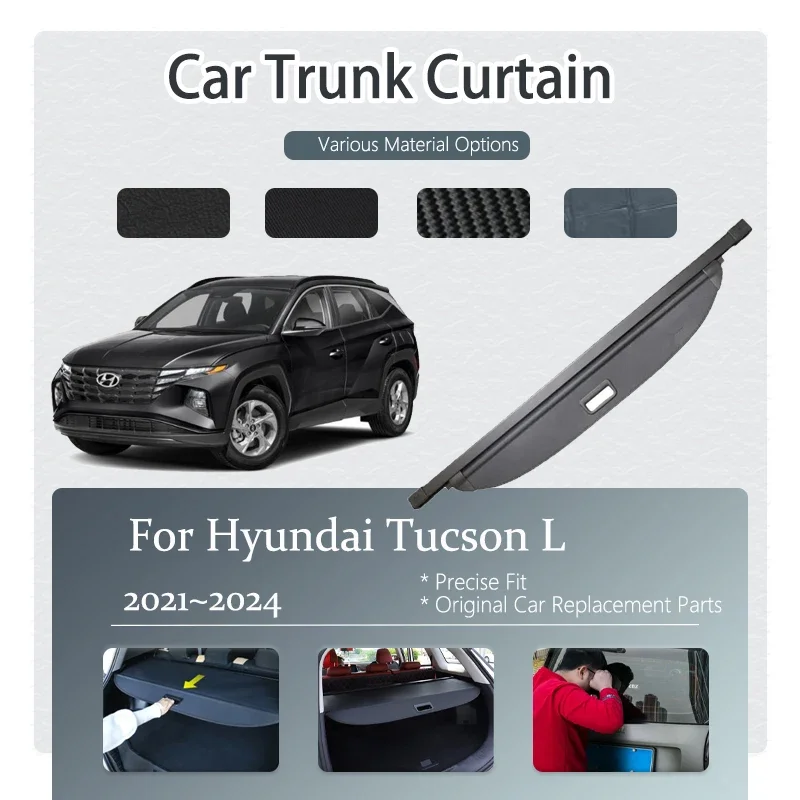 

Car Trunk Curtain Cover For Hyundai Tucson L NX4 2021~2024 ABS Retractable Storage Trunk Rack Partition Shelter Auto Accessories