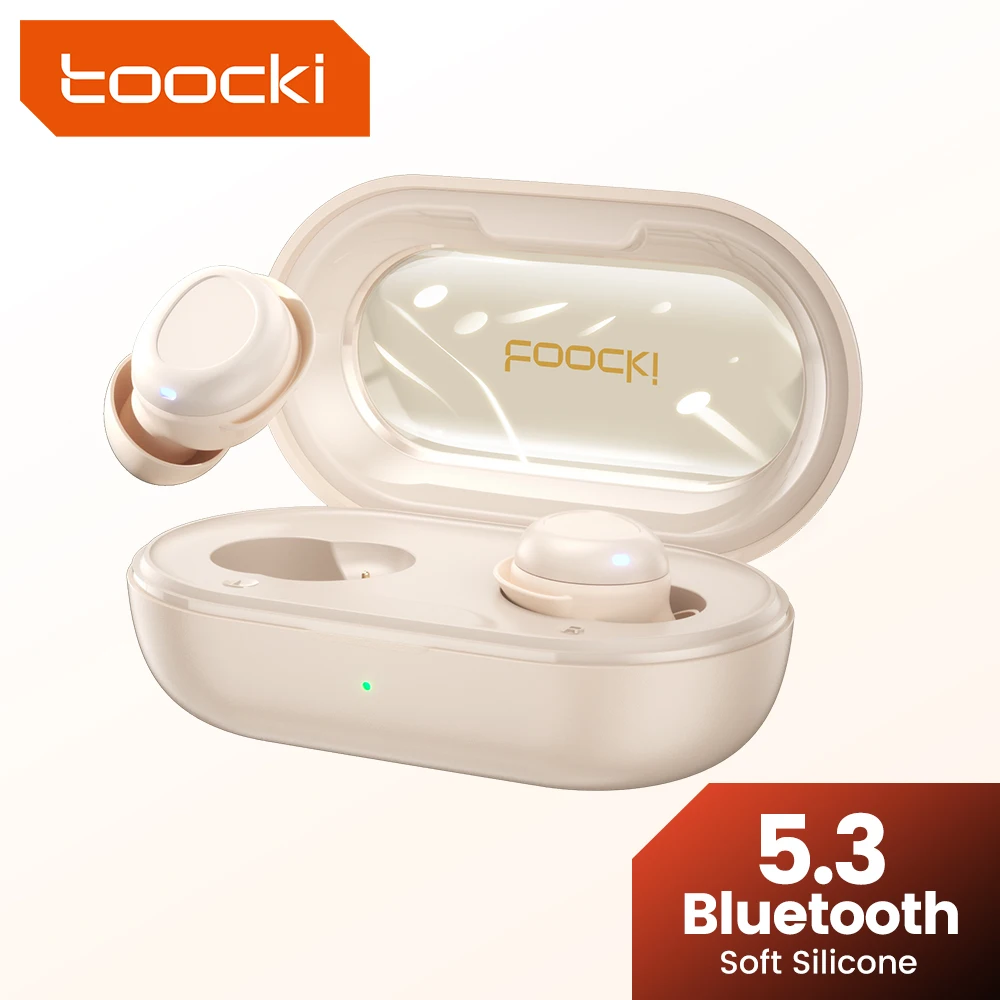 Toocki TWS Bluetooth 5.3 Earphones Wireless In Ear Sleep Bluetooth Headphones Transparent IPX4 Waterproof Earbuds For Sport Work