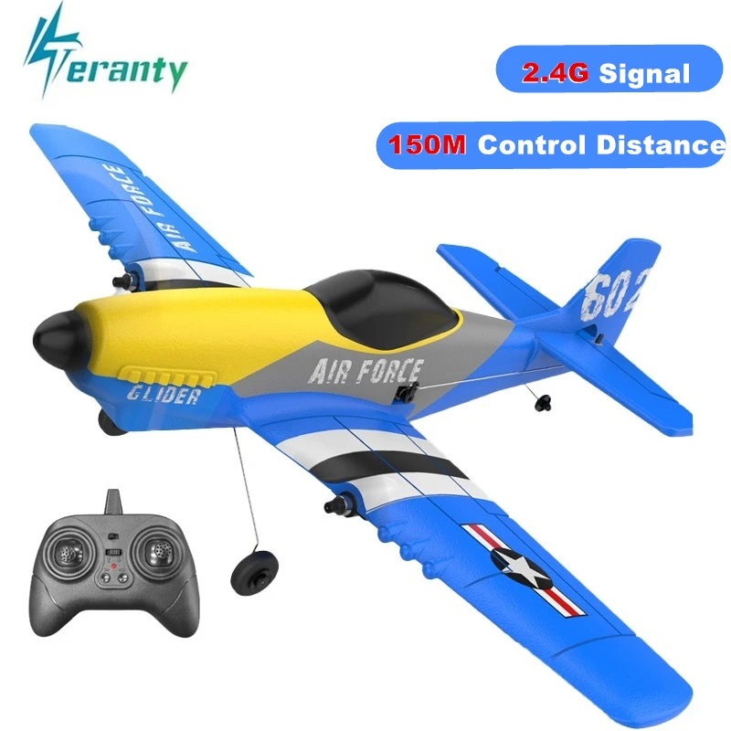 RC Glider Plane 2.4G Signal KF602 Glider Remote Control Fighter Fixed Wingspan Glider Outdoor RC Warbird Airplane Toys Gifts