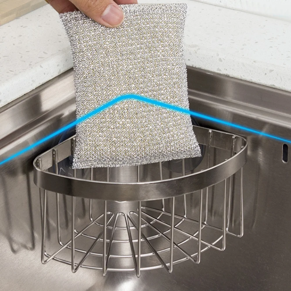 Corner Kitchen Sink Rack Sponge Holder Washcloth Organizer Towel for Plug Phone Mount