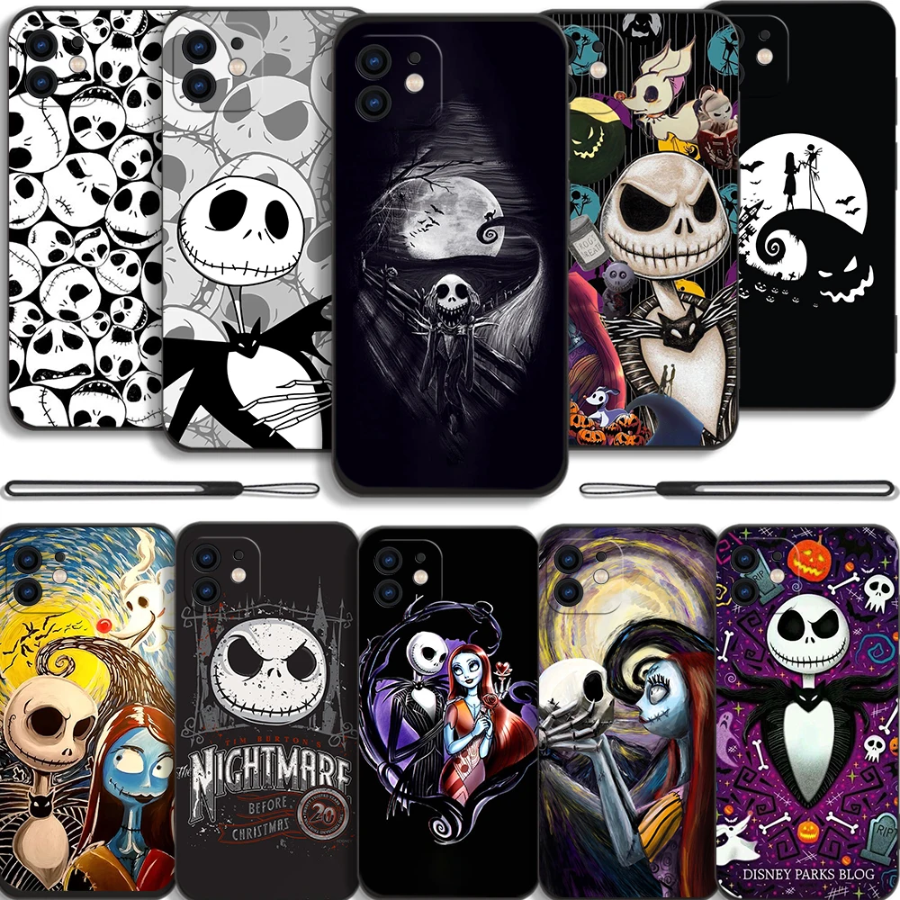 Nightmare Before Christmas Phone Case For Samsung Galaxy S23 S22 S21 S20 Ultra Plus FE S10 4G S9 Note 20 Plus With Lanyard Cover