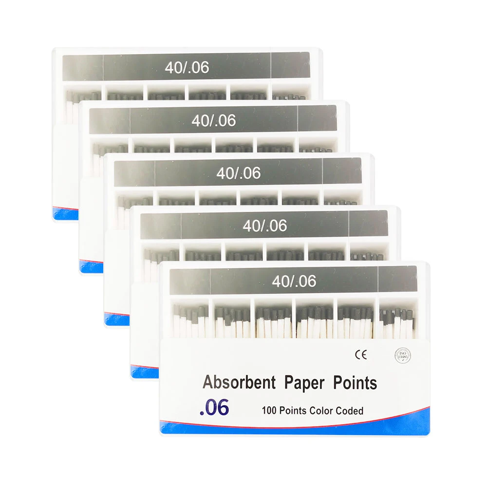 5box 0.06 Taper Dental Absorbent Paper Points 25# 30# Paper Points Root Canal Absorption Pure Cotton Dental GP