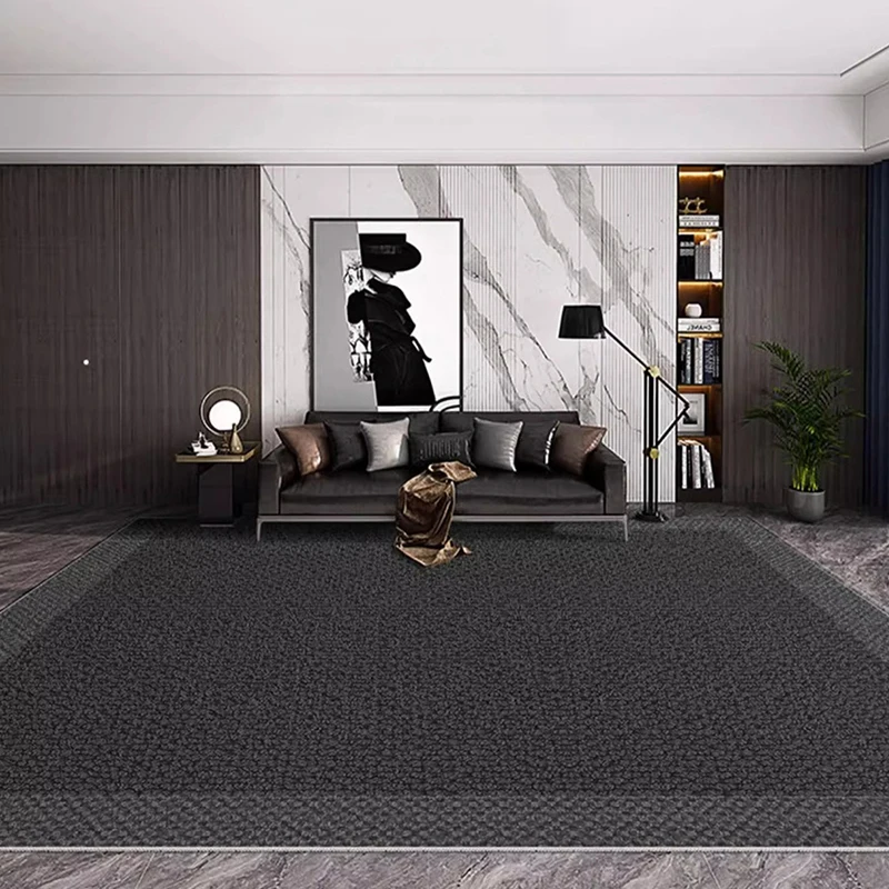 

Французский свет, роскошный черный ковер для гостиной, чистый зимний мягкий ковер для спальни, кровать, грязеотталкивающий ковер, прикроватный коврик, домашний декор