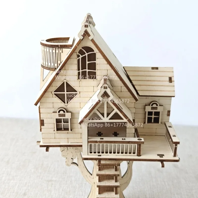 3 D Three-dimensional Wooden Assembled Tree House Model, Full of Fairy Tale Sense, Holiday Gifts