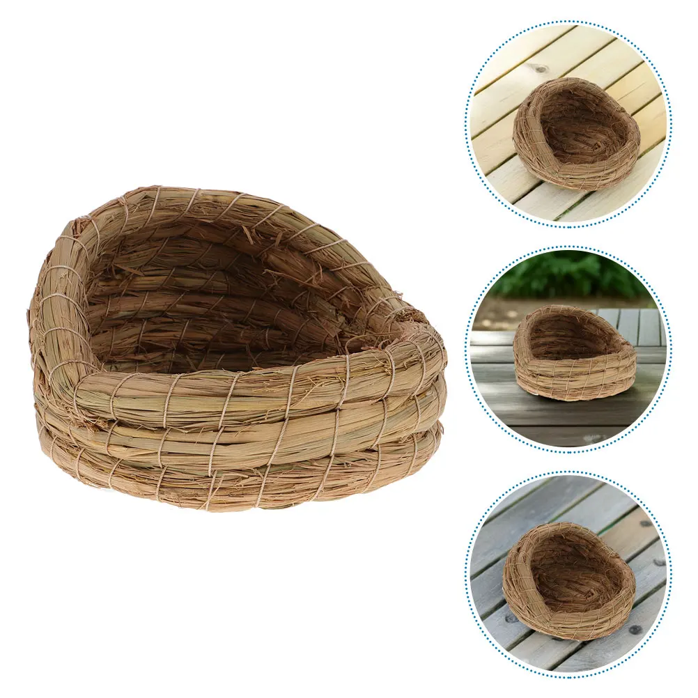 

Durable Handwoven Straw Chicken Nest for Egg Laying Cozy Safe Environment Versatile Use Pigeon Bird Nest