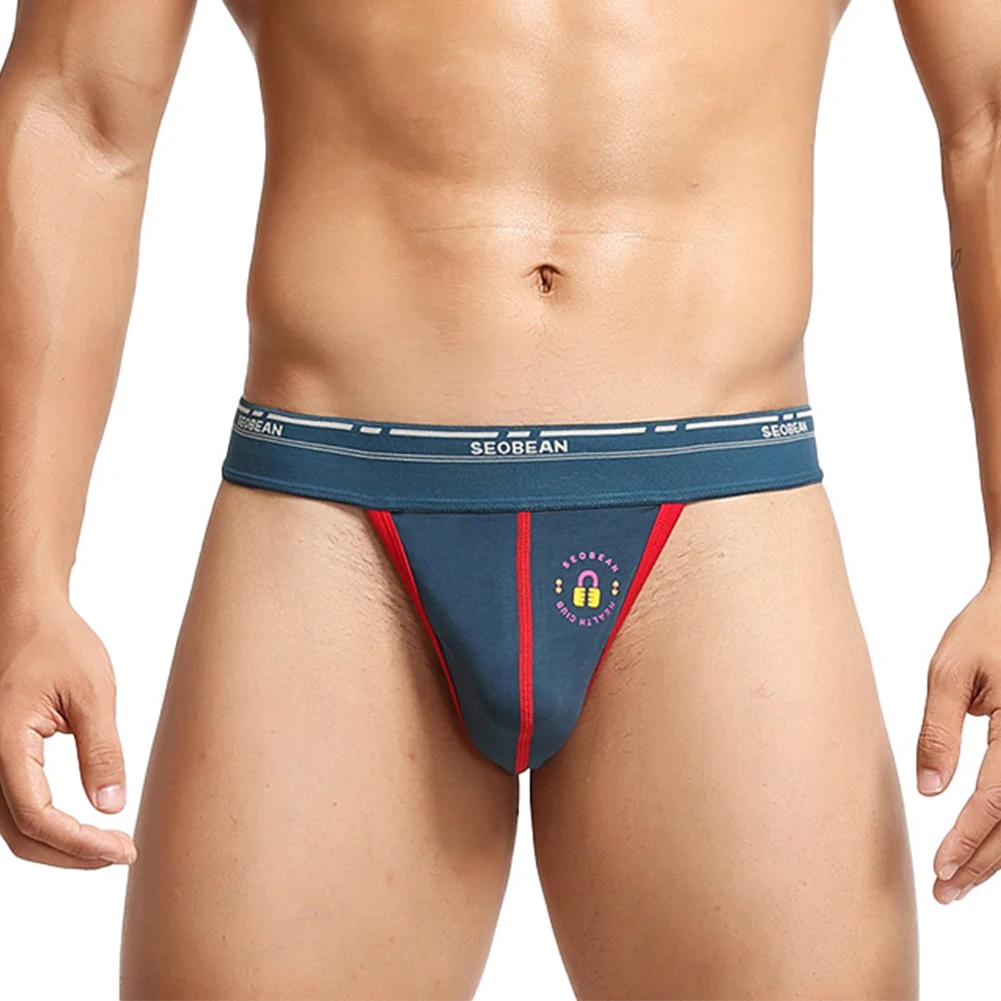 

Sexy Men Briefs Stretch T-back Thong Hight Cut Bikini Underwear U Convex Large Bag Men's G-String Breath Lightweight Lingerie