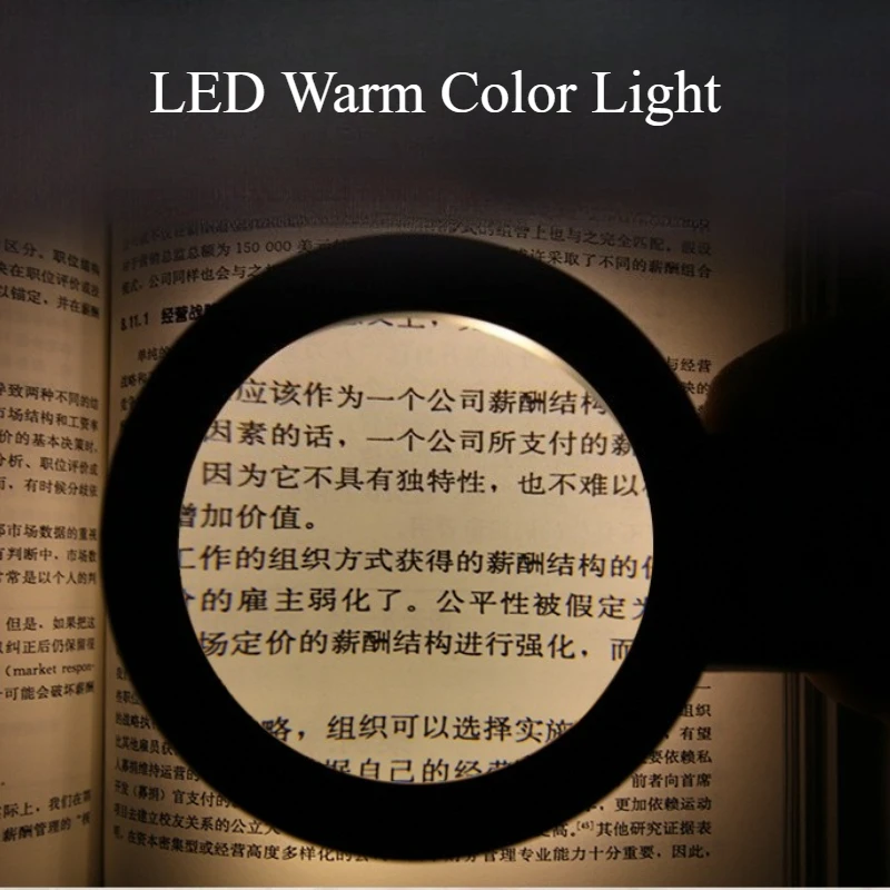 Magnifying Mirror Handheld With 18 LED Lights High-definition Cold And Warm Light Reading Mirror For Elderly Reading Maintenance