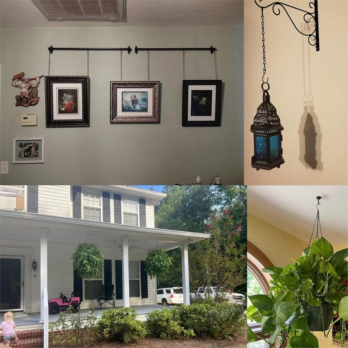 Chain for Hanging Plants,15pcs Black Hanging Chain, Small Hanging Basket Chain Kits for Basket Extender Porch Wind Chime