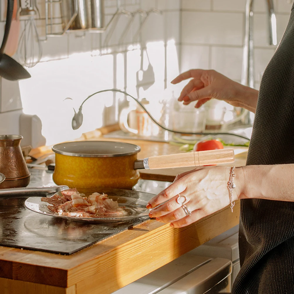 

3pcs Wooden Spatula Handles Solid Beechwood Detachable Kitchen Spoon Frying Pan Accessories Ergonomic Antiscald Design