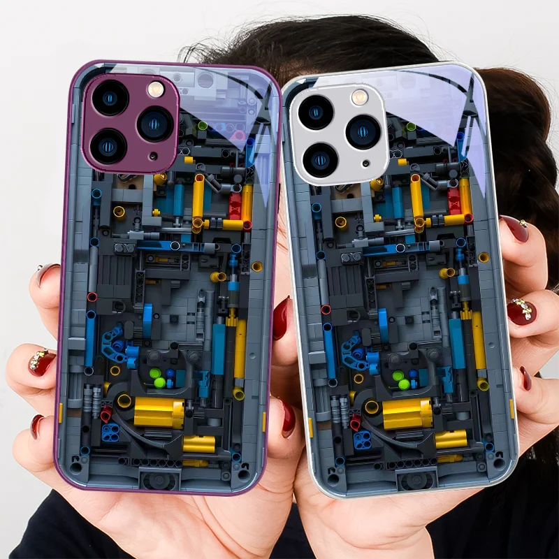 

Blue yellow circuit board Purple for Iphone 15 14 13 12 Mini 11 Pro Max X XS XR 7 8 Plus 2020 22 SE tempered glass phone case