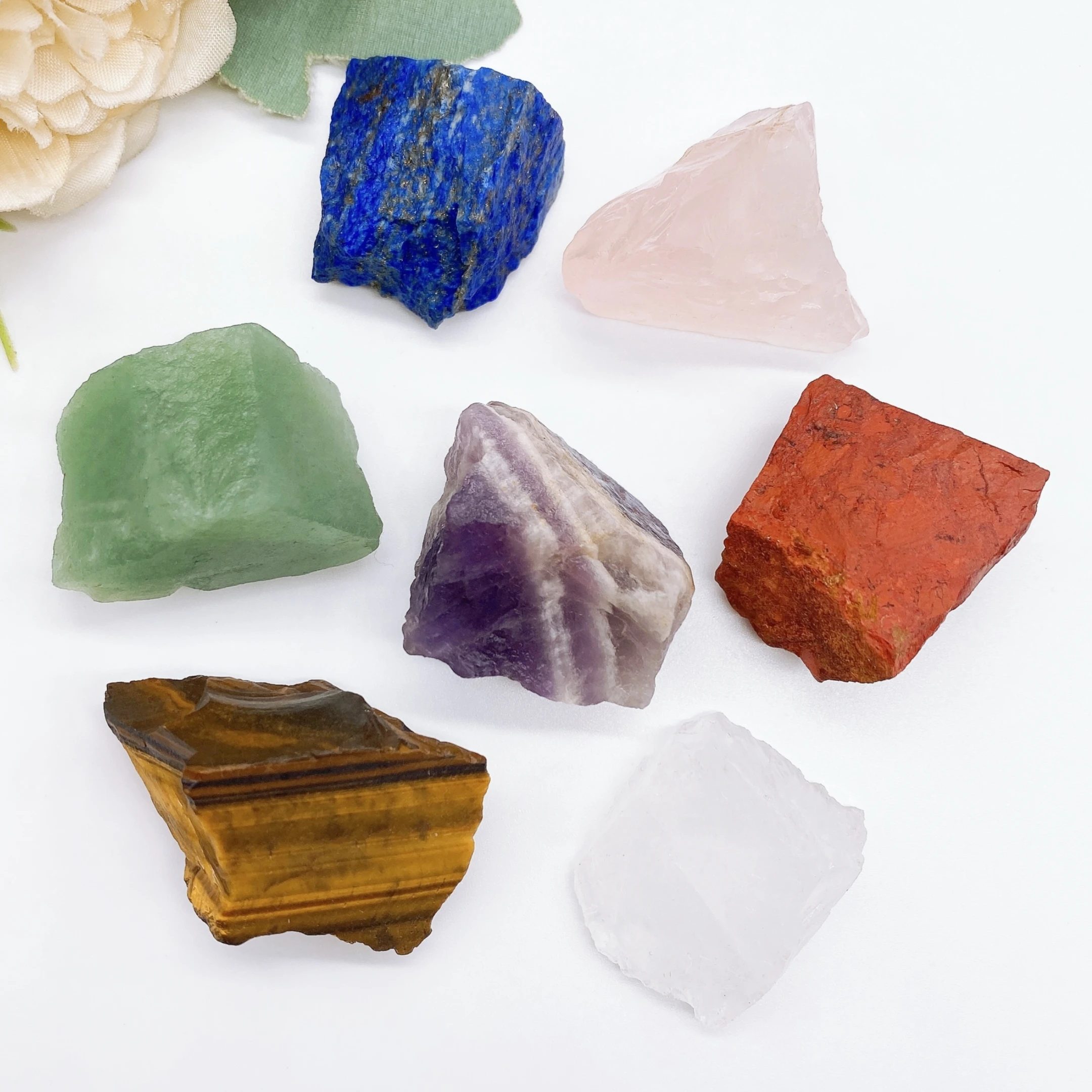 7pcs/bag Natural Chakra Amethyst Lapis Raw Crystal Clear Quartz Rock Stone Healing Energy Minieral Specimen Home Decoration Gift