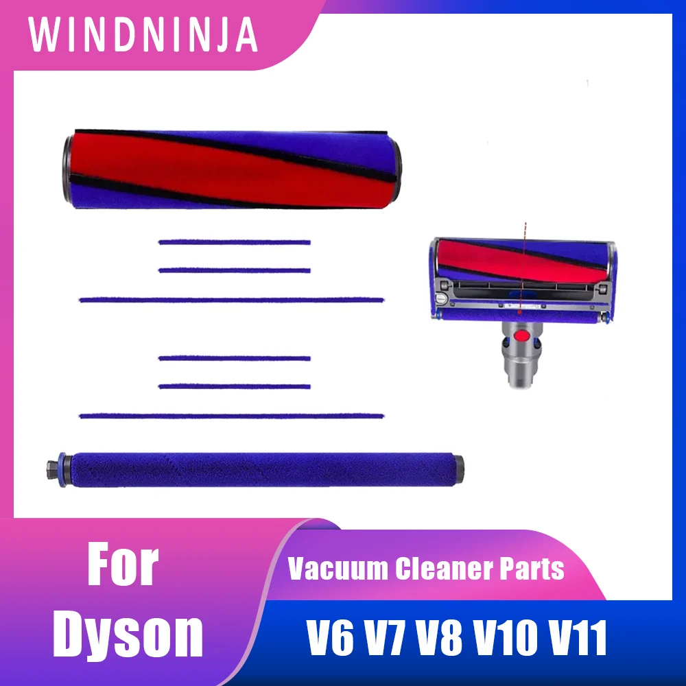 Anti Scratch Soft Roller Brush Plush Strips For Dyson V6 V7 V8 V10 V11 Vacuum Cleaner Roller Brush Bar Replacement Part