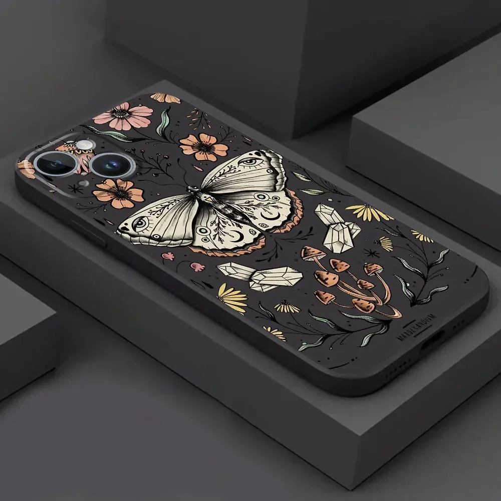 Butterfly Flower Art Case for Google Pixel 7 Pro 7a 8 Pro 6a 6 Pro Black Soft Coque Cover