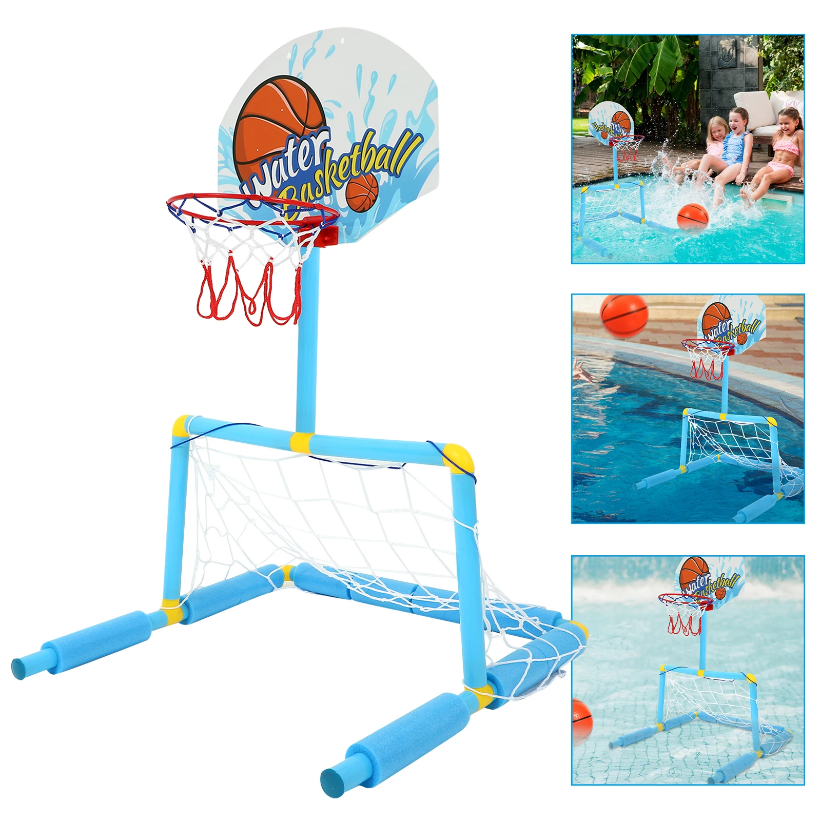

1 set Foldable Football Goal Net Soccer Basketball Set ABS Portable Sports Equipment Kids Family Water Swimming Pool