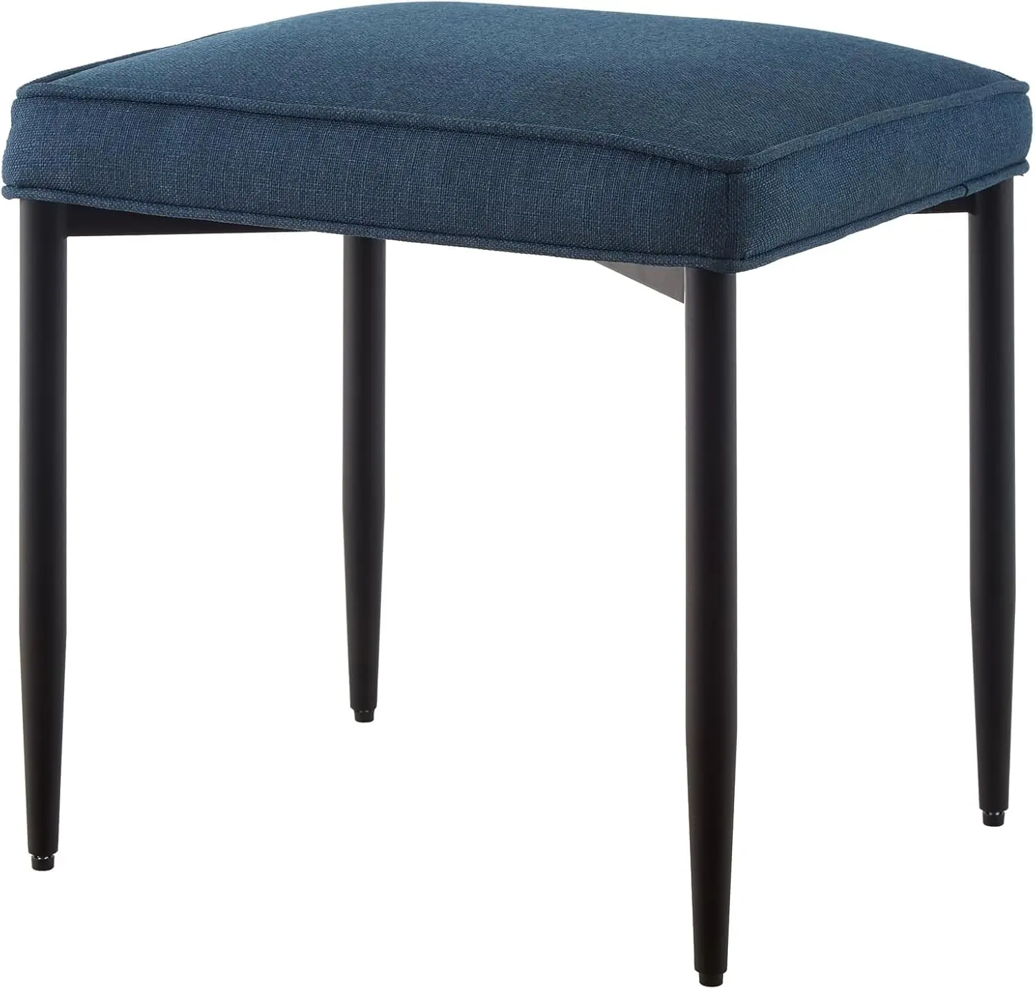 

Rec Fabric Vanity Chair,Vanity Stool, Square Metal Legs Footstool Ottoman,Small Makeup Stool. Padded Vanity Desk Seat