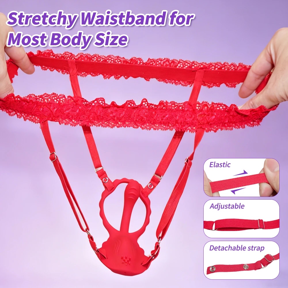 Wearable Panty Vibrator with Nipple Clamps Remote Control 10 Vibration Cock Ring Clitoral Stimulator Adult Sex Toy for Men Women 5