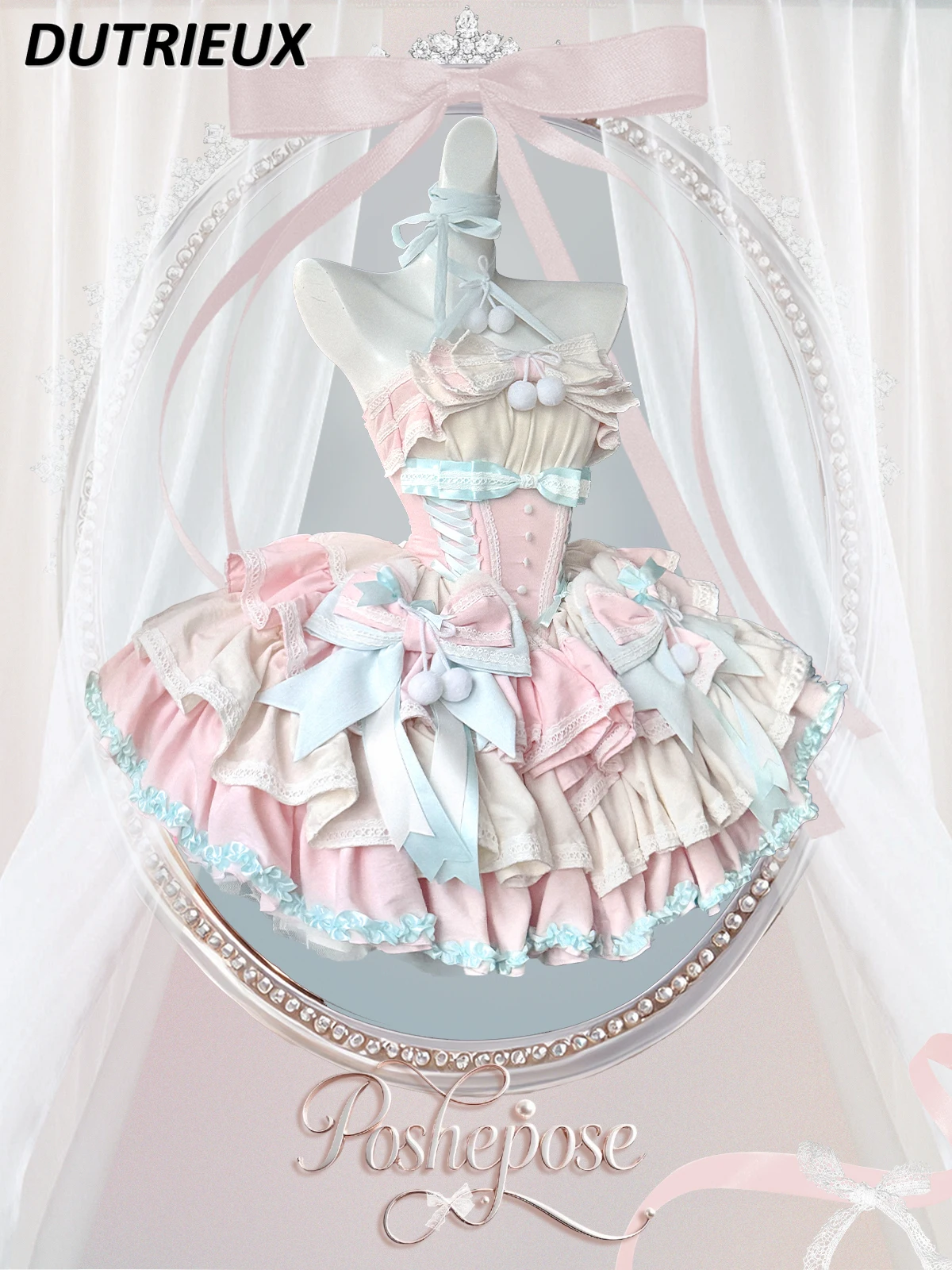 

Sweet and Cute Strapless Dresses for Women Lolita Strapless Style Sexy Elegant Spring Summer 2025 New Fashion Ladies Dress