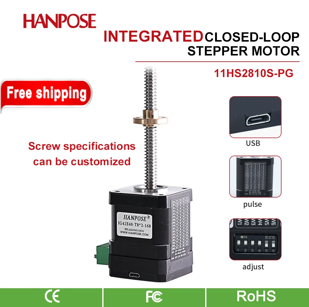 

NEMA17 NEMA23 IG42E40-T8 closed-loop drive integrated trapezoidal screw motor Modbus RS485 communication TTL communication T8