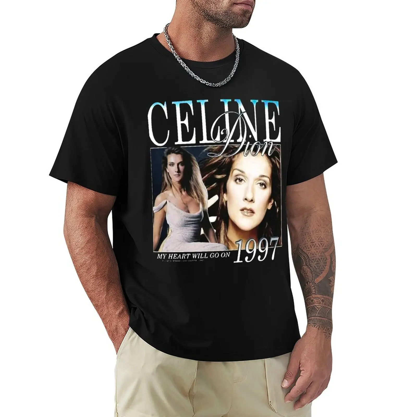 

Celine Dion Men_s T-Shirt T-Shirt oversized t shirt plain summer shirt plain black t shirts men