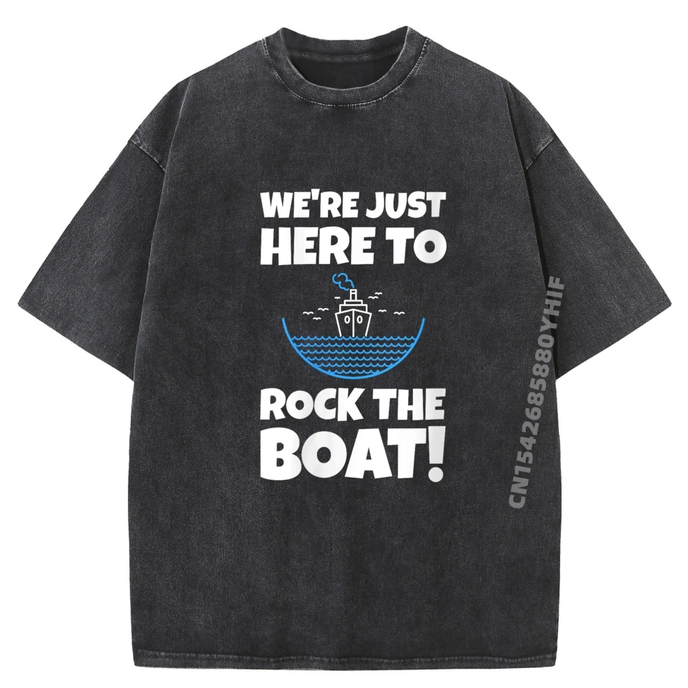 

Mens Tops Vacation Cruising Funny Family Cruise Ship Grpahic Tee High Quality Men's Comfortable Washed T-Shirt