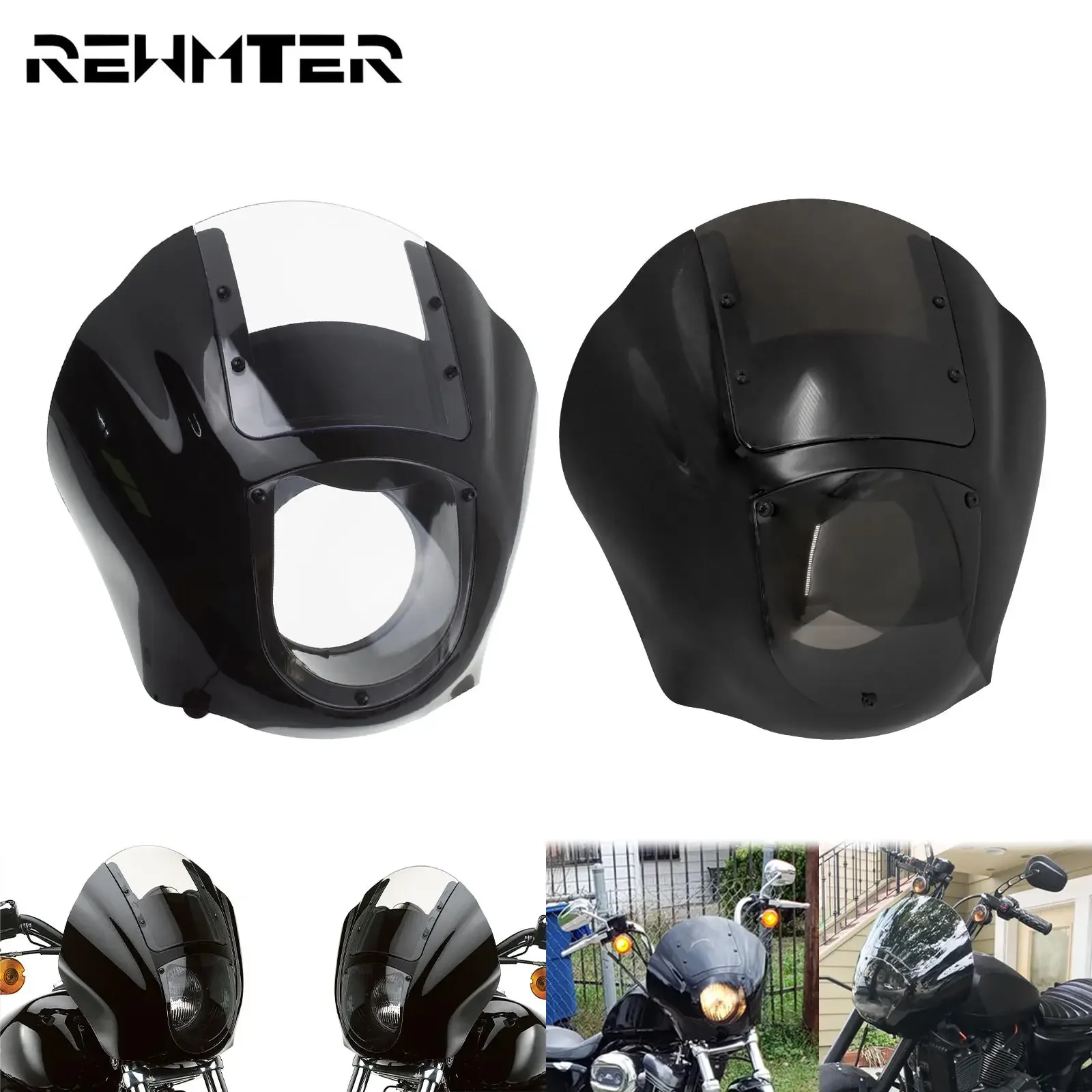 

Motorycle Headlight Fairing Mask Cowl Quarter Fairing Windshield Windscreen For Harley Sportster XL 883 1200 Dyna Street Fat Bob