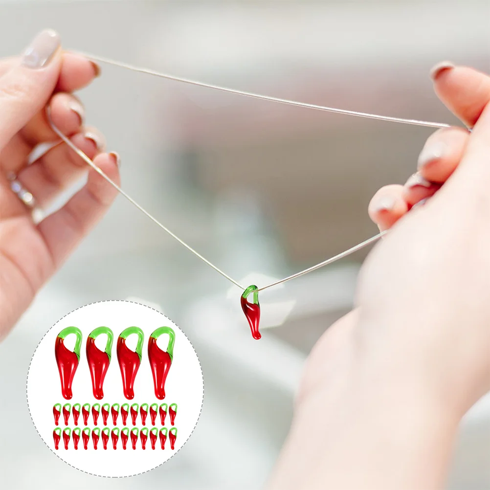 

100Pcs Mini Red Chili Pepper 20mm DIY Jewelry Making Glass Beads Necklace Earrings Charm Keychain Crafting Accessories