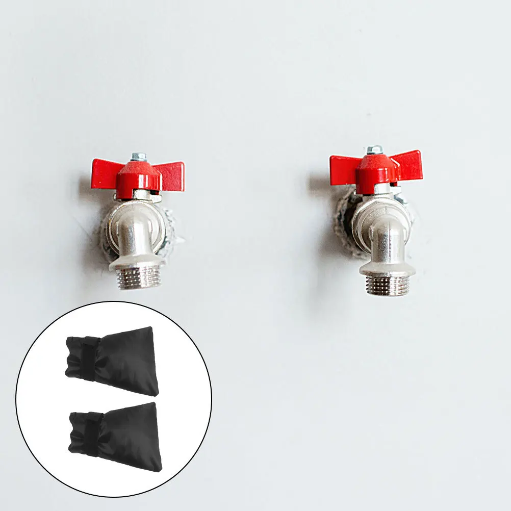 

2Pcs Outdoor Faucet Protection Cover Winter Anti-Icing Insulation Bag Frostproof Self-Adhesive Heat Retention Cover