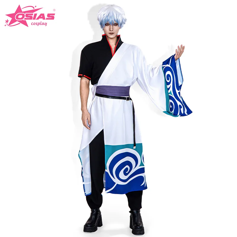 

OSIAS Sakata Gintoki Cosplay Costume Set Sakata Gintoki wig Sakata Gintoki shoes