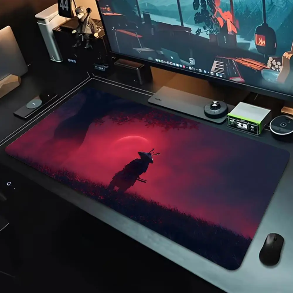 Futuristic Art C-Cyber Ninja Cyber Shinob Mouse Pad Large Waterproof Gaming Mouse Pad, Non-Slip with Stitched Edge