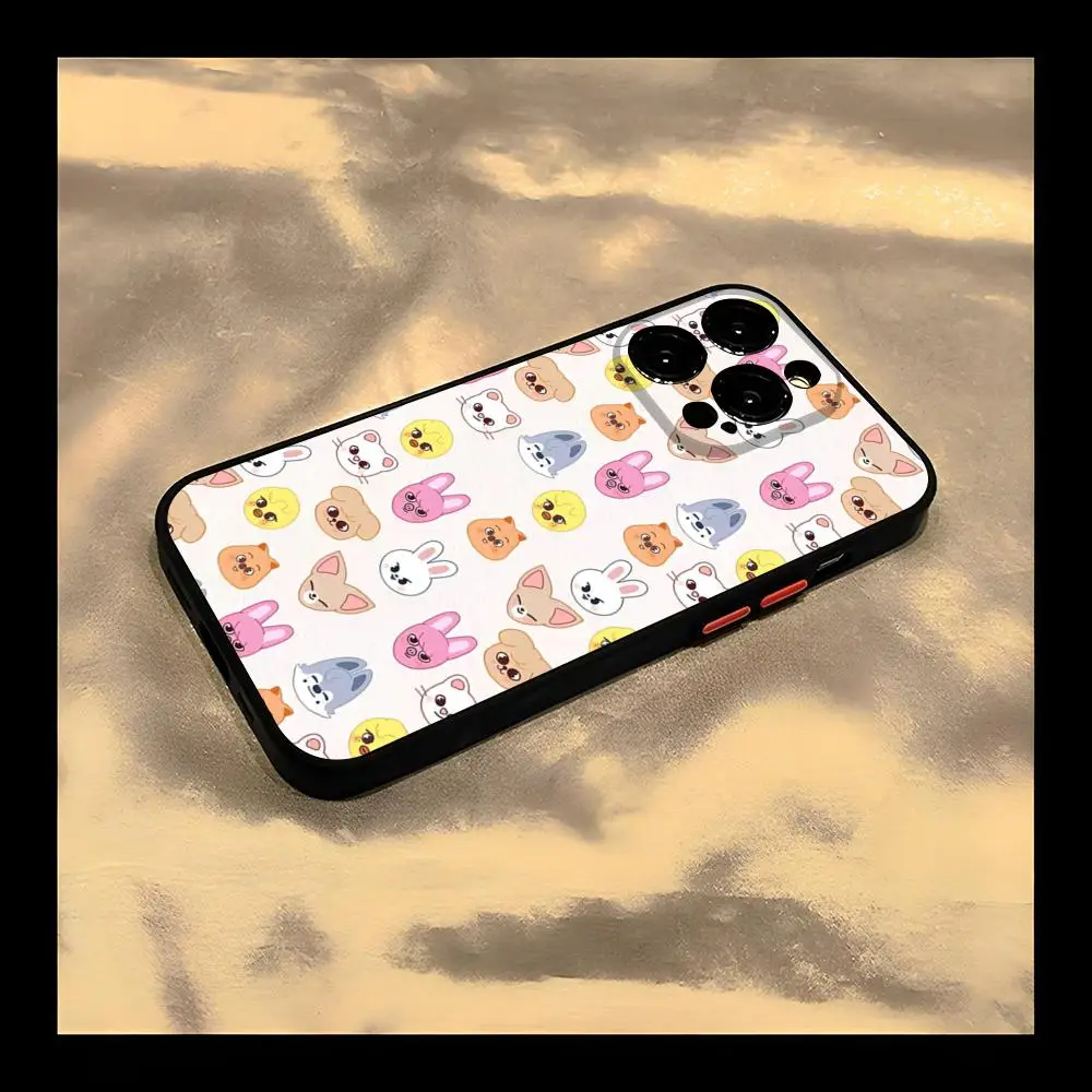 S-Stray Cartoon kids Phone Case for iPhone 13 14 15ProMax 11 12 Pro Max Mini 8 7 Plus SE2020 XS Max X XR Matte Black Cover