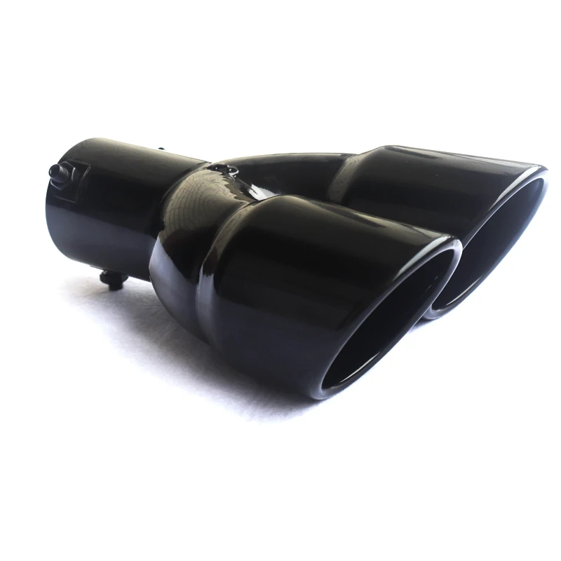 Universal 63mm Car Exhaust Pipe Inlet Double-Barrel Rear Tip Tail Pipe Muffler Outlets Thickened Stainless Steel Car Accessories