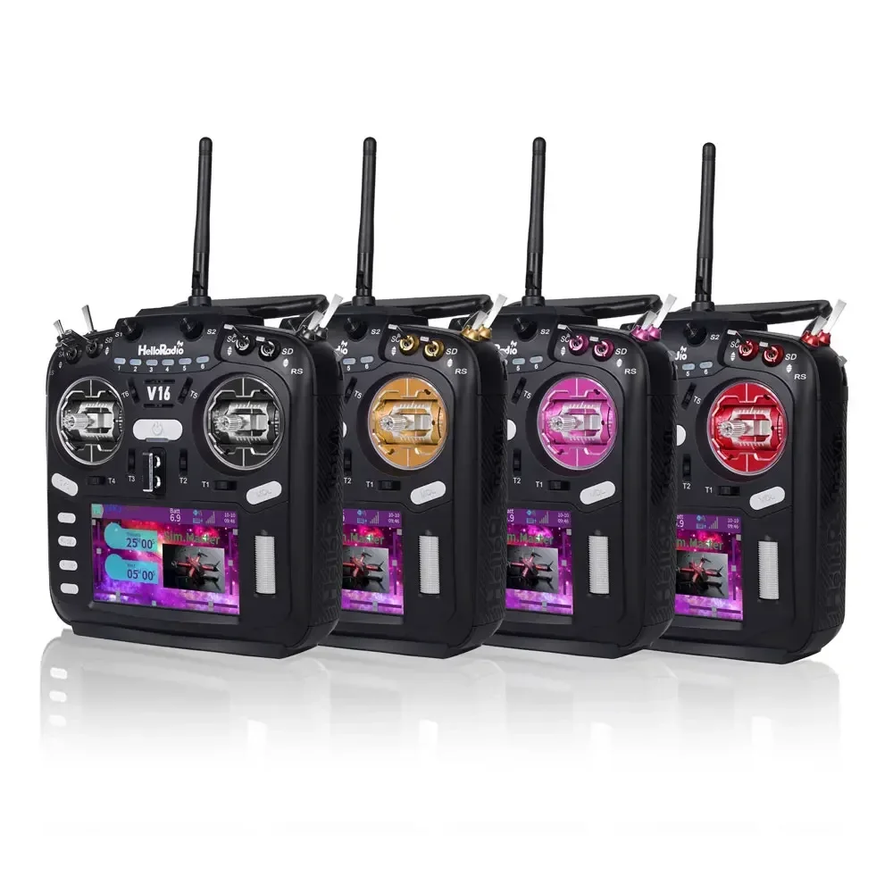 HelloRadio V16 PRO MAX ELRS 4in1 2.4 جيجا هرتز اليد اليسرى خنق ناقل موجات الراديو لطائرات السباق بدون طيار FPV طائرات RC نموذجية #4