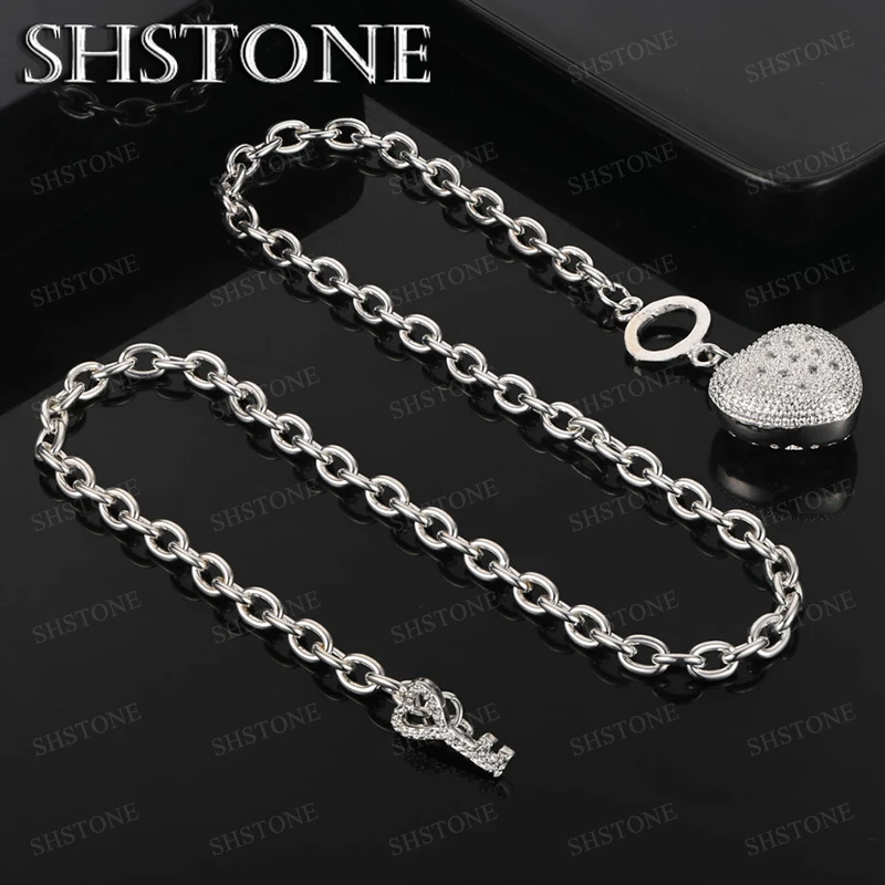 

Heart Pendant Chain 925 Sterling Silver Necklace For Women Men Sweet Wedding Accessories Fashion Charm Jewelry Birthday Gift