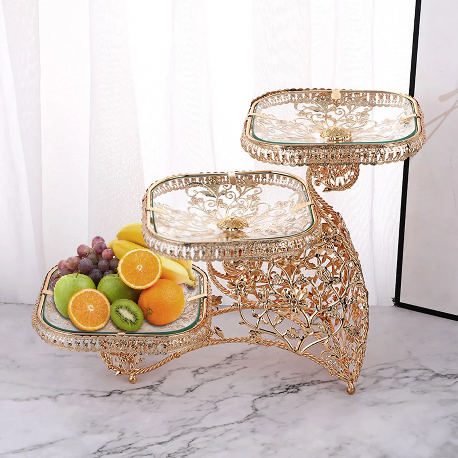 3 Plate Cupcake Stand Holder Wedding Party Cookies Dessert Fruit Display Tower