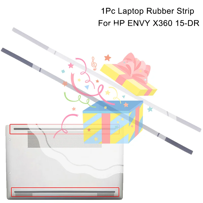 

1Pc Rubber Strip Laptop Bottom Shell Cover Foot Pad For ENVY X360 15-DR Non-Slip Bumper Feet Strip