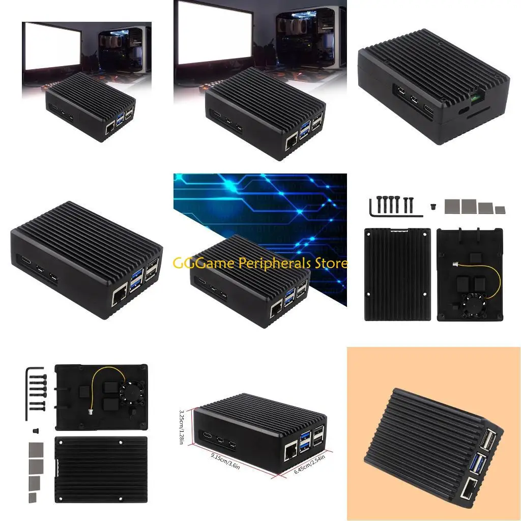 

U55B Efficient Cooling Enclosure Aluminum Fan Case for Pi 5 Heatsink