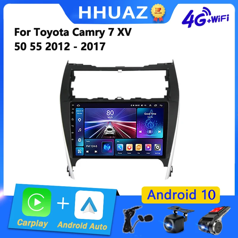 For Toyota Camry 7 XV 50 55 2012 - 2017 US EDITION Auto Car Radio Android Carplay Multimedia Video Player 2 DINAuto Bluetooth