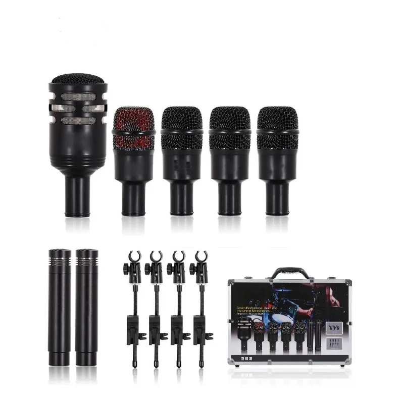 Products Professional Dynamic Instrument Stage Drum Microphone Set Drum Mi with Stand